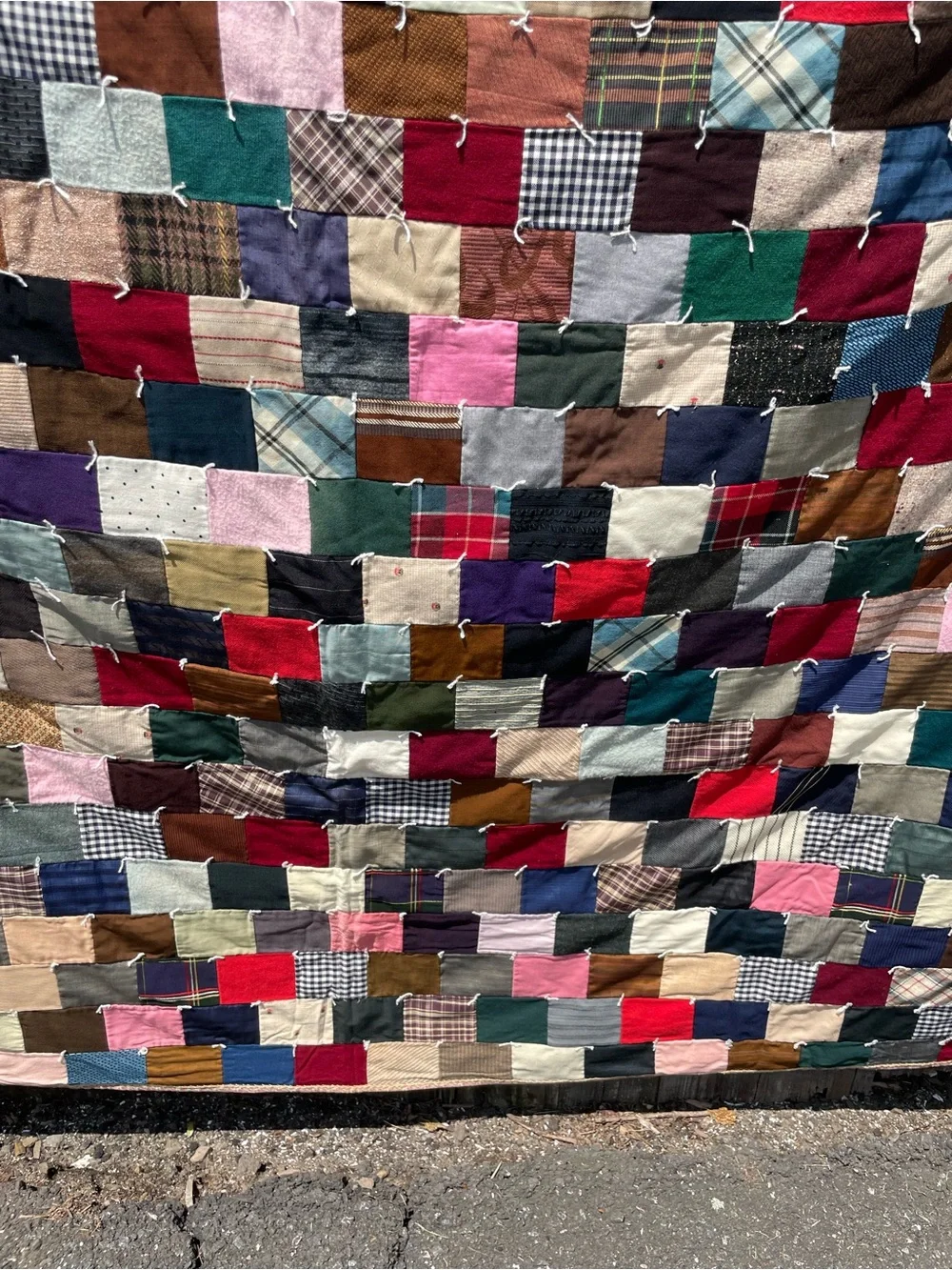 Vintage 1940s Handmade Wool Quilt
